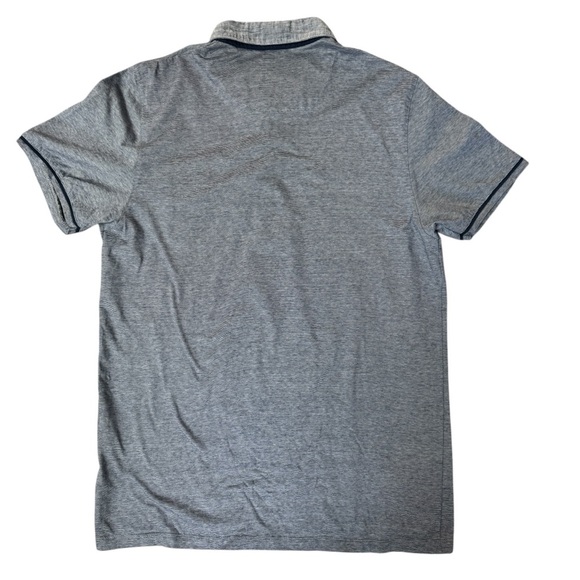 Ted Baker Men's Button Front Collar Short Sleeve Polo Shirt Blue 100%Cotton Sz 4 - Picture 2 of 8